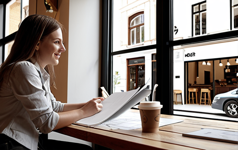 Portfolio Review Coffee Chat**

Prompt: *Architect giving feedback on a portfolio in a cafe setting, friendly atmosphere, natural light, architectural drawings.*

**