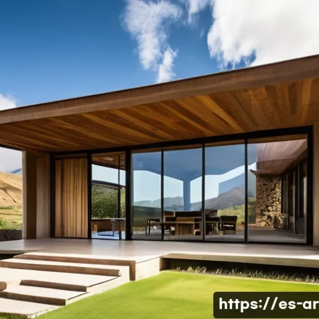 건축 설계에서 문화적 요소 반영하기 - **Prompt:** A breathtaking architectural marvel, a modern eco-residence seamlessly integrated into a...