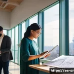 건축 실무에서의 자기 계발 사례 분석 - **Prompt 1: The Evolving Architect's Study**
    "A vibrant, diverse group of architects in a modern...