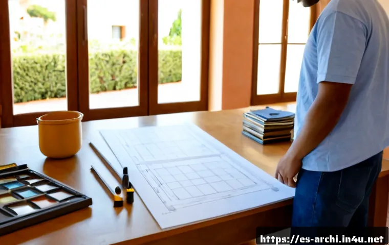 건축가가 처음 맡는 프로젝트에서 유의할 점 - Photorealistic young architect beginning a first residential project in a bright Spanish studio, car...